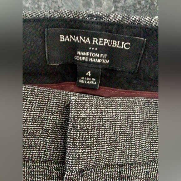 BANANA REPUBLIC Hampton Black & Cream Weave 4-Season Pants - US 4 - Picture 5 of 5